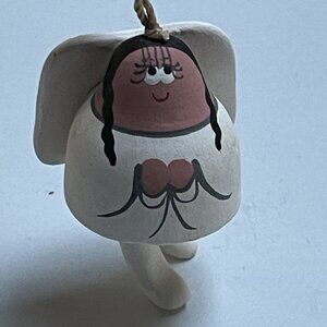 Ceramic Angel Dangle Legs Hanging Christmas Tree Ornament Wings Gold